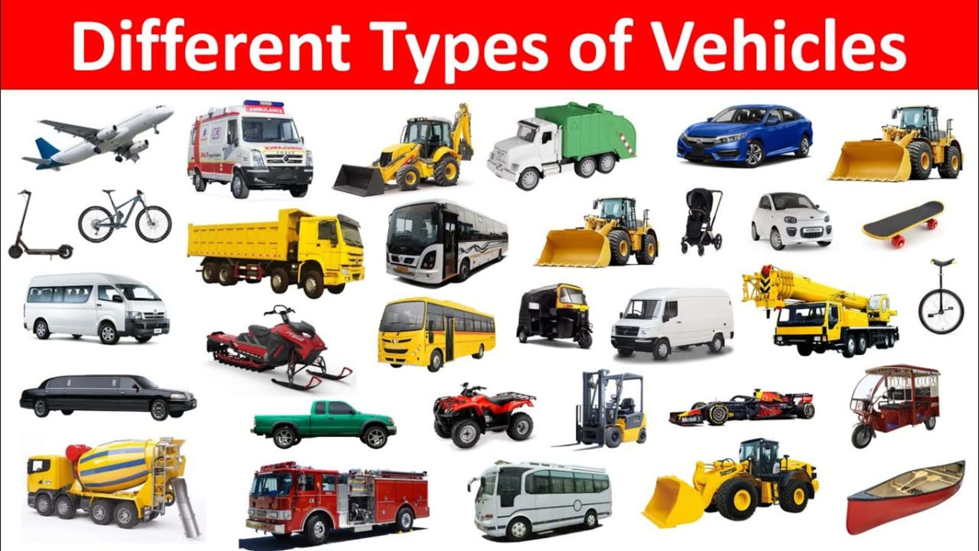 Different Types of Vehicles