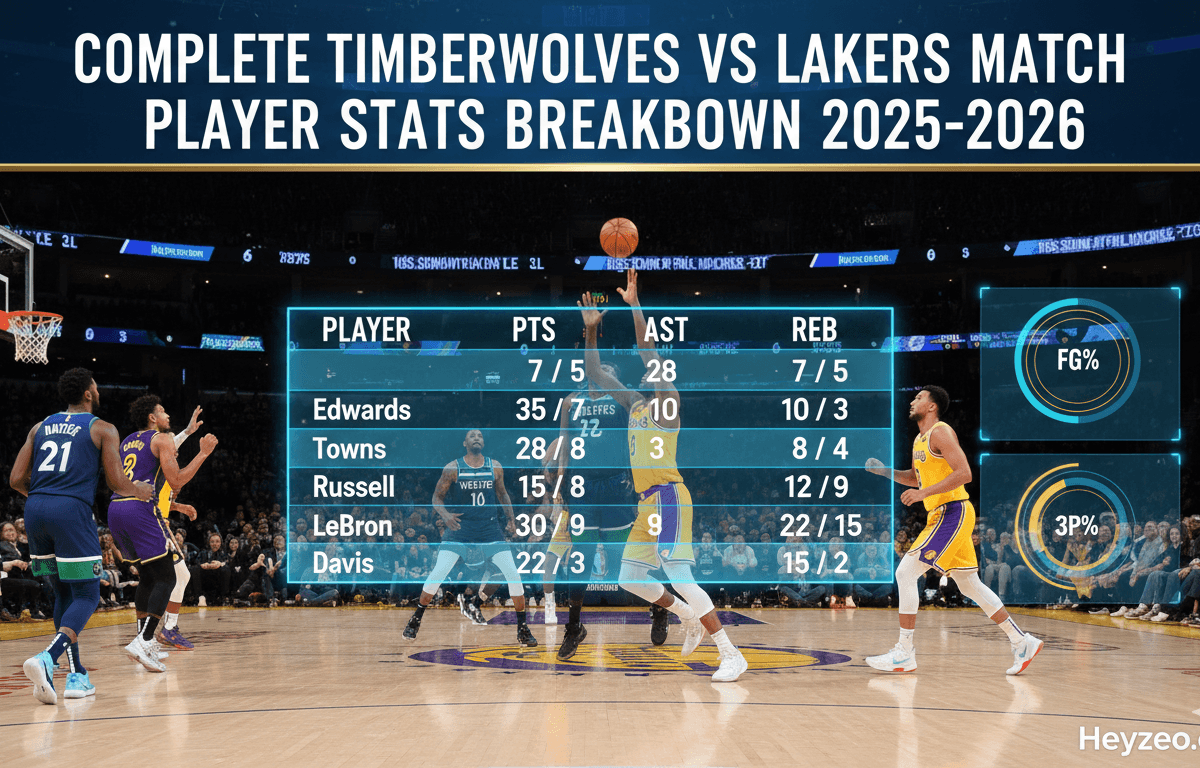 Complete Timberwolves vs Lakers Match Player Stats Breakdown 2025-2026