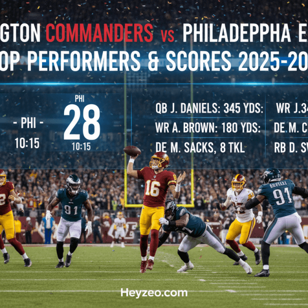 Washington Commanders vs Philadelphia Eagles Match Player Stats Top Performers & Scores 2025-2026