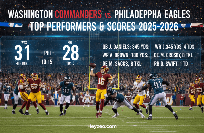 Washington Commanders vs Philadelphia Eagles Match Player Stats Top Performers & Scores 2025-2026