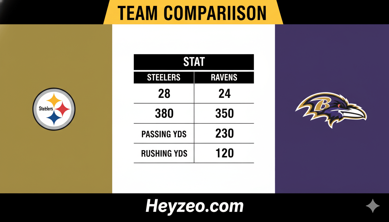 Steelers vs Baltimore Ravens Match Player Stats Top Players, Stats & Game Insights 2025