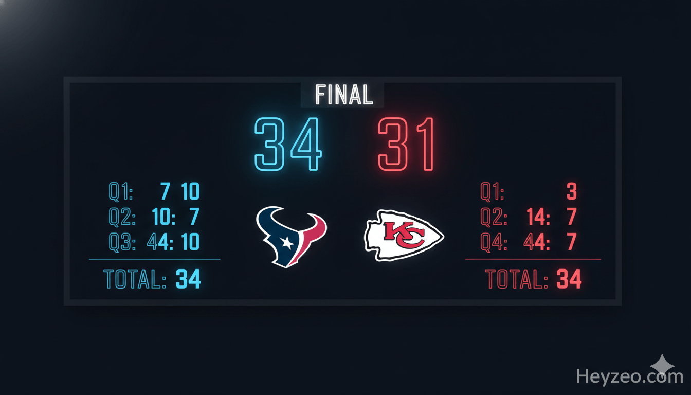 Texans vs Kansas City Chiefs Match Player Stats 2025